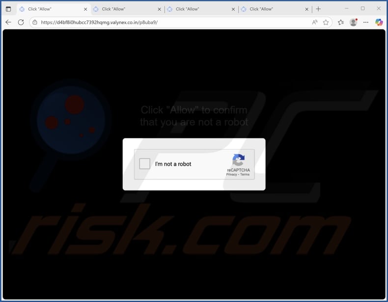 valynex.co[.]in pop-up redirections