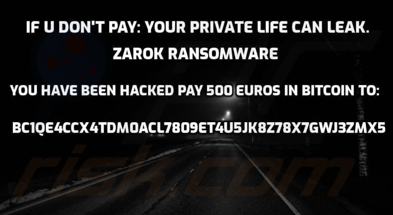 Zarok ransomware papier peint