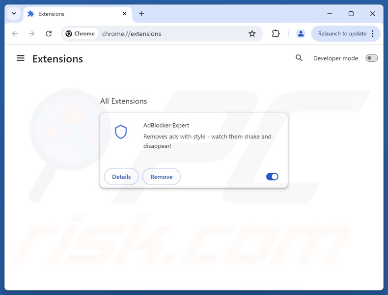 Supprimer les publicités indésirables de Google Chrome étape 2