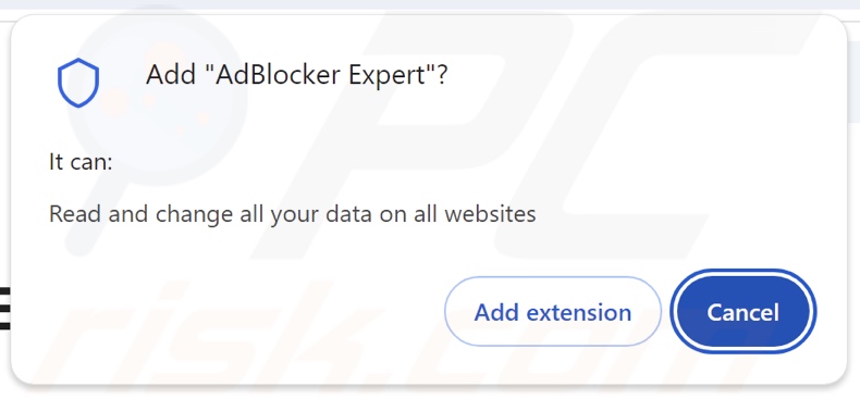 AdBlocker Expert demande diverses autorisations