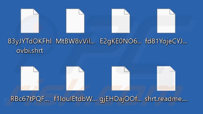 Fichiers cryptés par le ransomware Black Shrantac (extension .shrt)