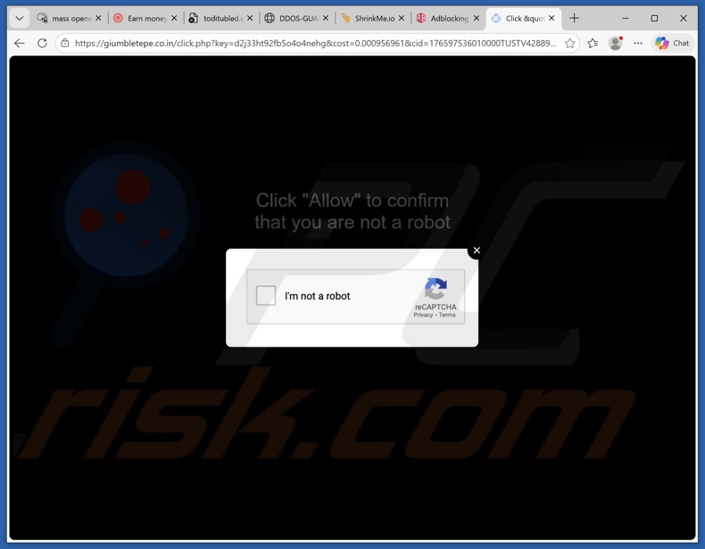 giumbletepe.co[.]in redirections pop-up