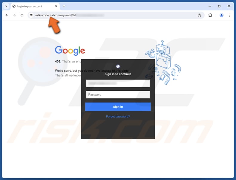 HSBC - Détails de la facture E-mail Page de phishing arnaque