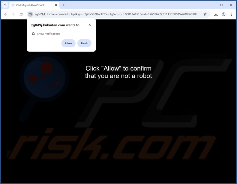 kukinfan[.]com pop-up redirections