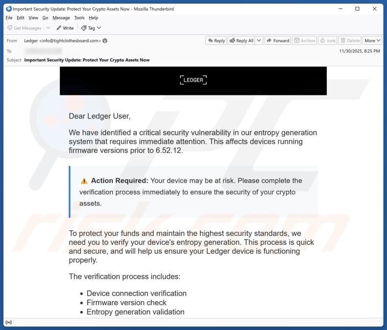 Email Account Failure Notice campagne de spam par e-mail