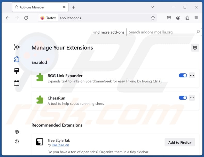 Suppression des extensions Mozilla Firefox liées à search.searchsafe.tech