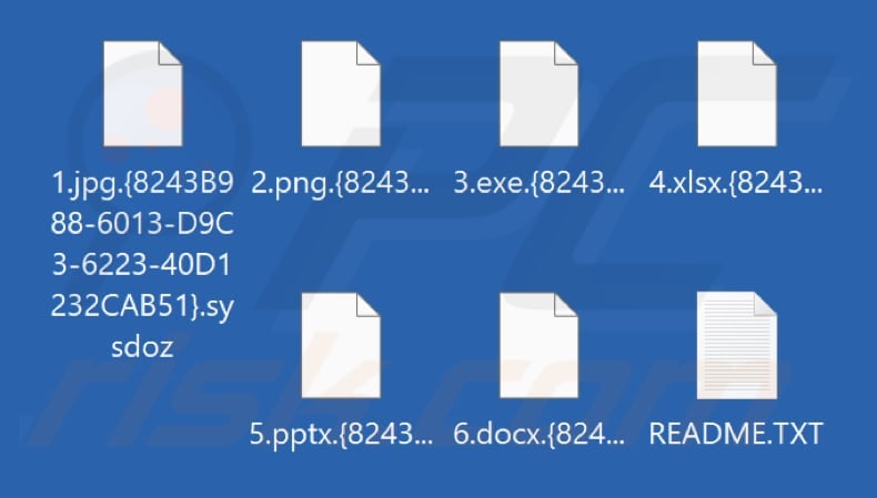 Fichiers cryptés par le ransomware Sysdoz (extension .sysdoz)