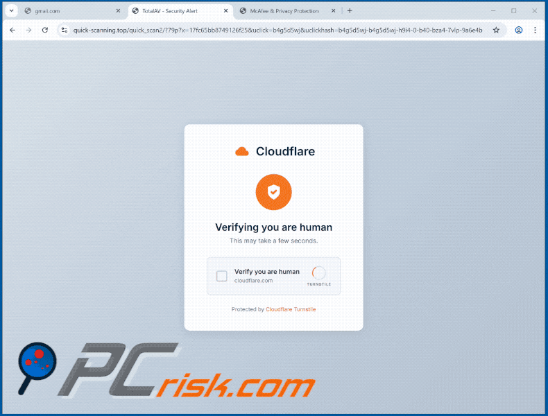 Apparition de l'arnaque TotalAV - Menace de sécurité détectée