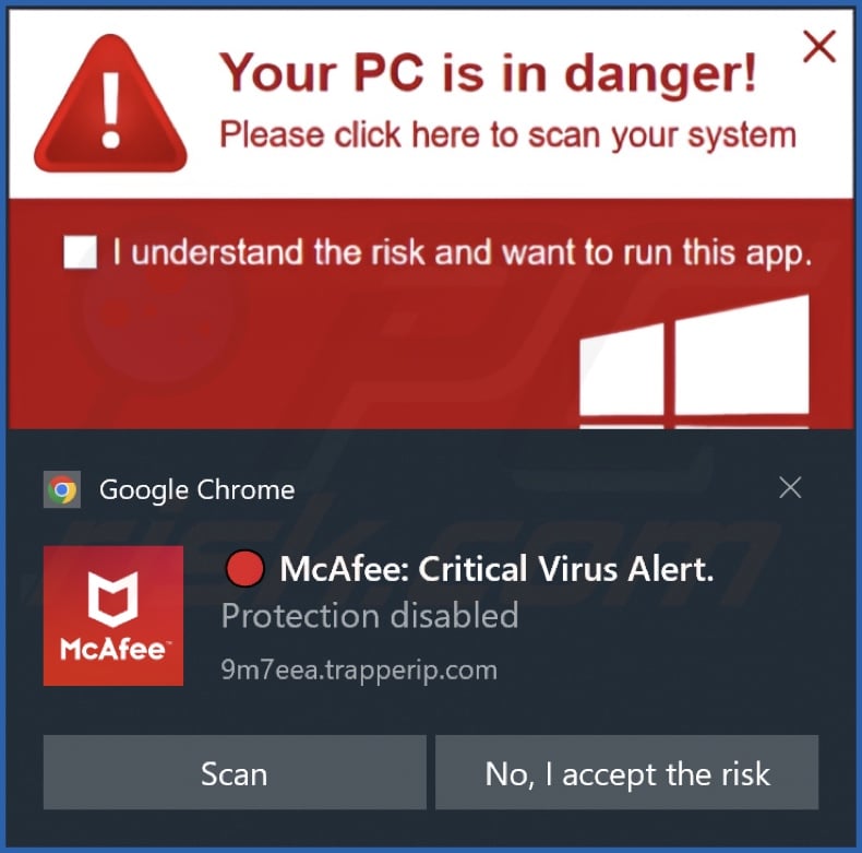 Publicité diffusée par la page Web trahingly[.]com