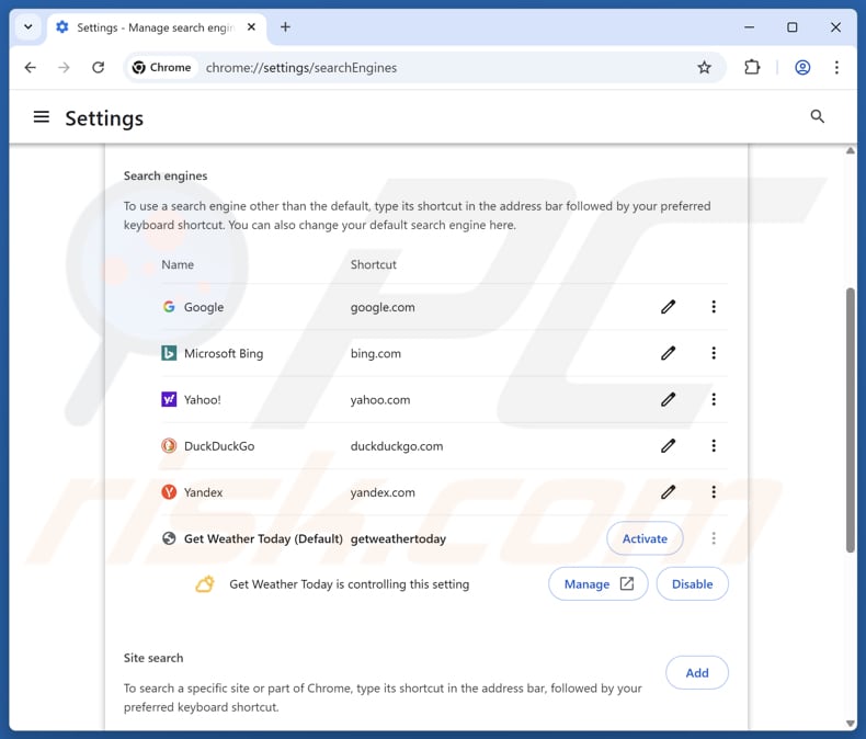 Supprimer searchsafelypro.net du moteur de recherche par défaut de Google Chrome