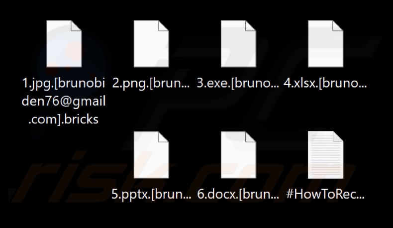 Fichiers chiffrés par le ransomware Bricks (extension .bricks)