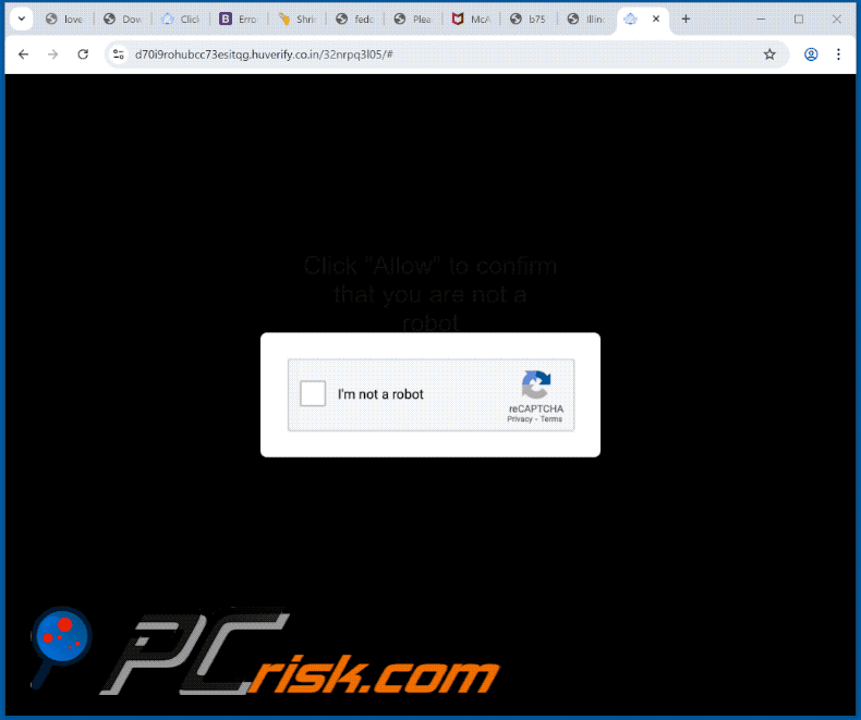 huverify.co[.]in présentation du site web (GIF)