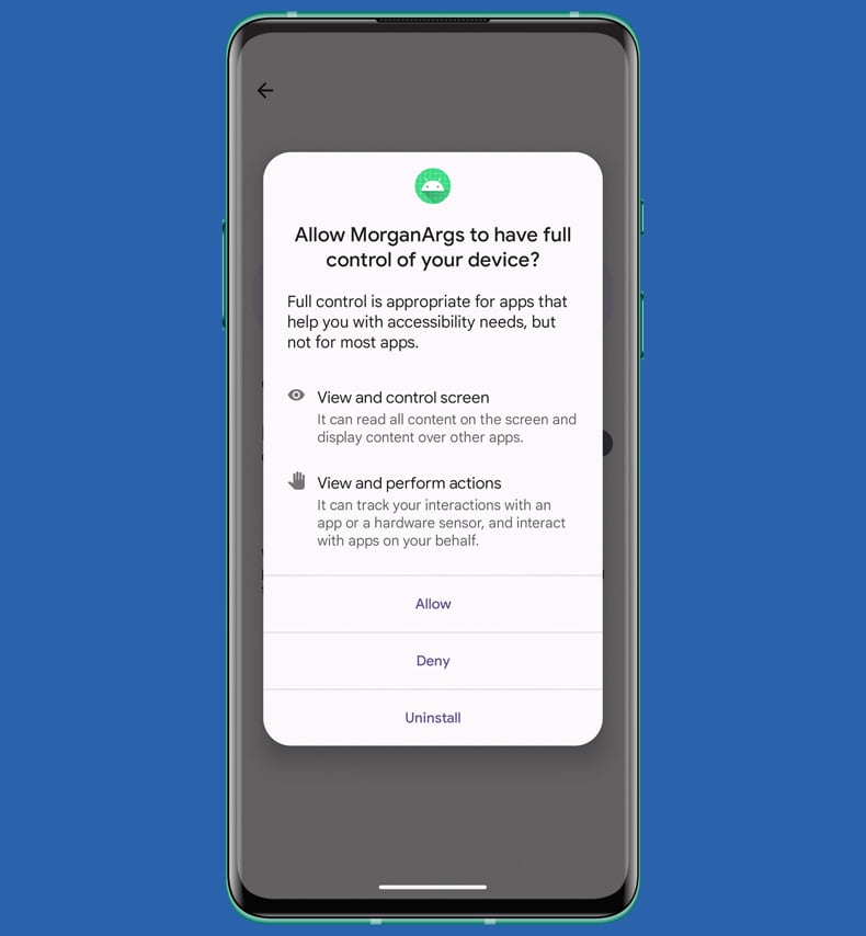 PromptSpy Malware Demandes visant à autoriser les services d'accessibilité – Source : welivesecurity.com