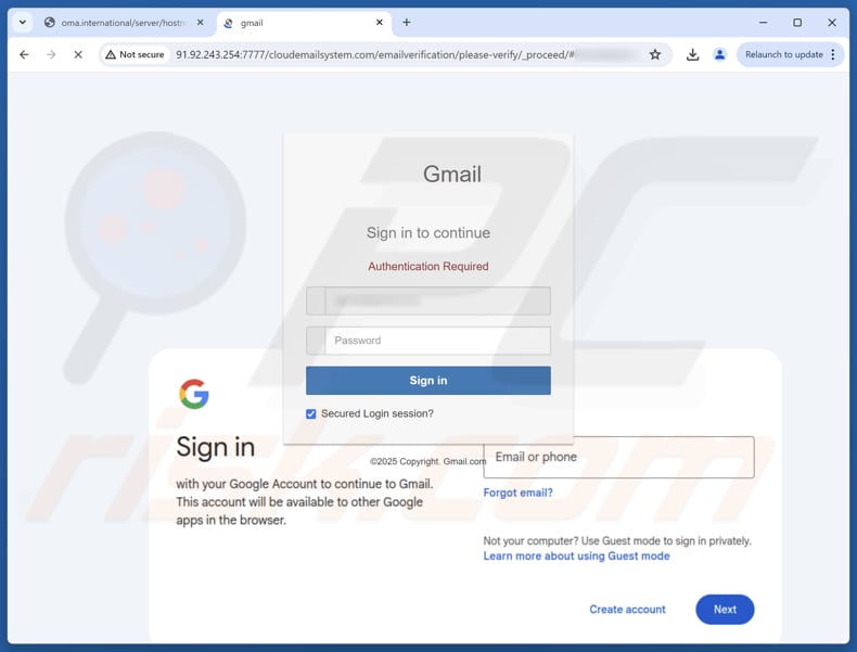 Your Account Will Be Disabled Arnaque par e-mail faux site
