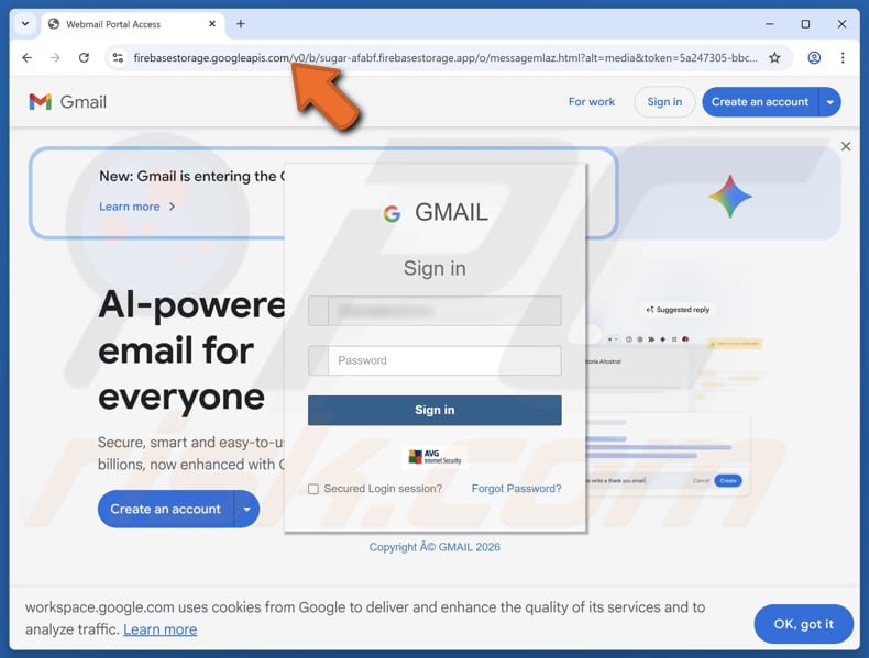 Faux site web de l'arnaque par e-mail Document Status Update
