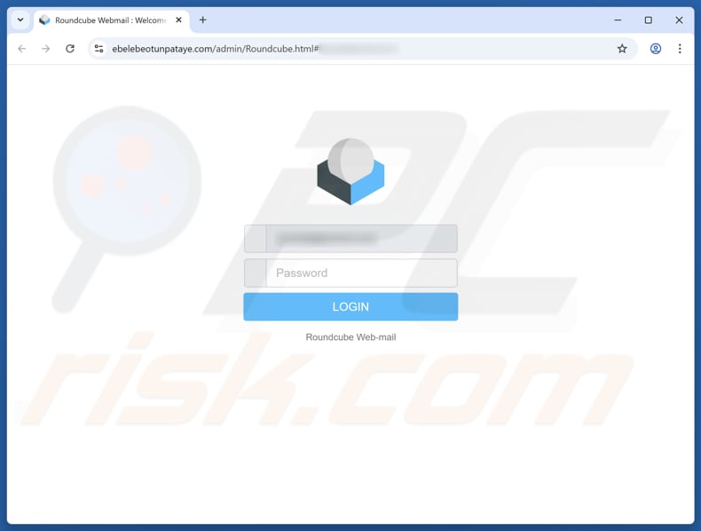 Fausse page de l'arnaque Email Account Disable Request