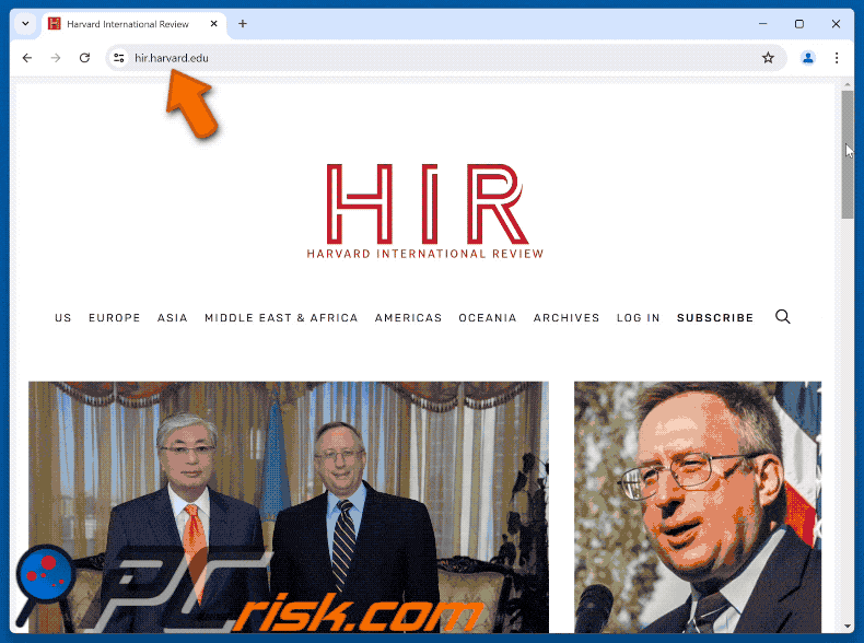 Apparence de Hir.harvard.edu ClickFix malware