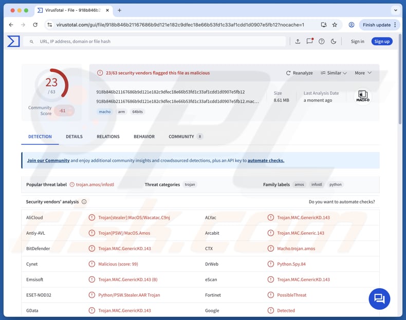 Infiniti voleur d'informations