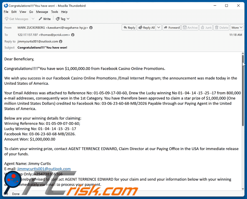 E-mail frauduleux Facebook Casino Online Promotions (GIF)