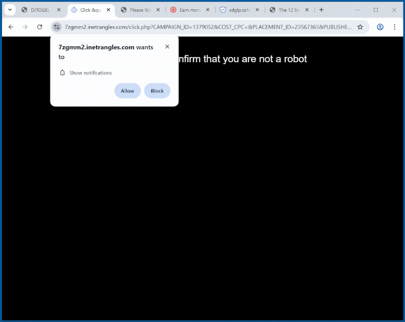 Apparence du site Web inetrangles[.]com (GIF)