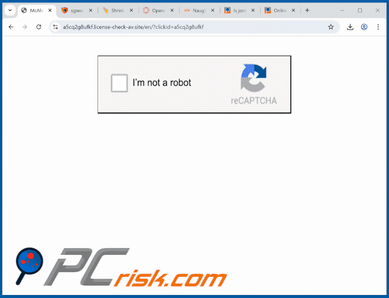 apparence du site Web license-check-av[.]site (GIF)