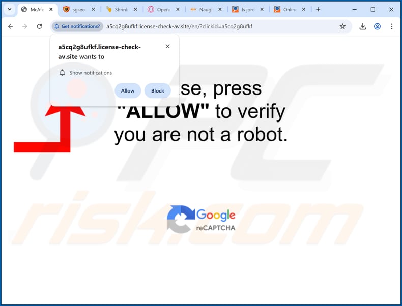 publicités license-check-av[.]site