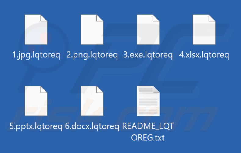 Fichiers chiffrés par le ransomware LQTOREQ (extension .lqtoreq)