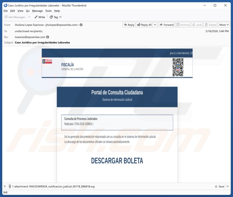 E-mail de spam du maliciel NexusRAT utilisé pour la distribution