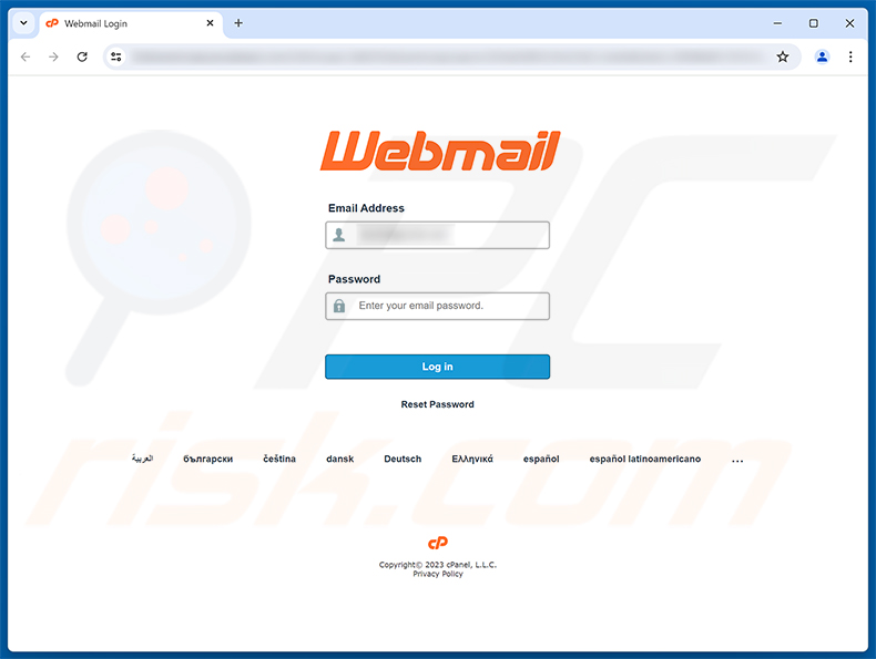 Page de phishing Account Maintenance Notification