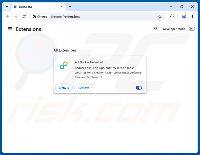 Suppression des publicités Ad Blocker Unlimited de Google Chrome étape 2
