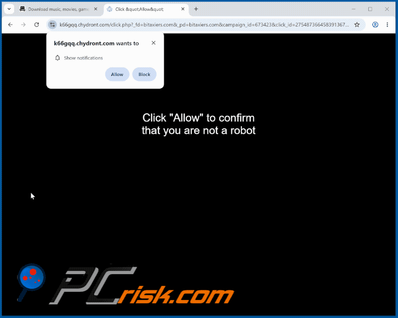 apparence du site web chydront[.]com (GIF)