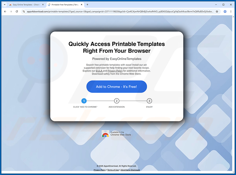 Site web de promotion de Easy Online Templates