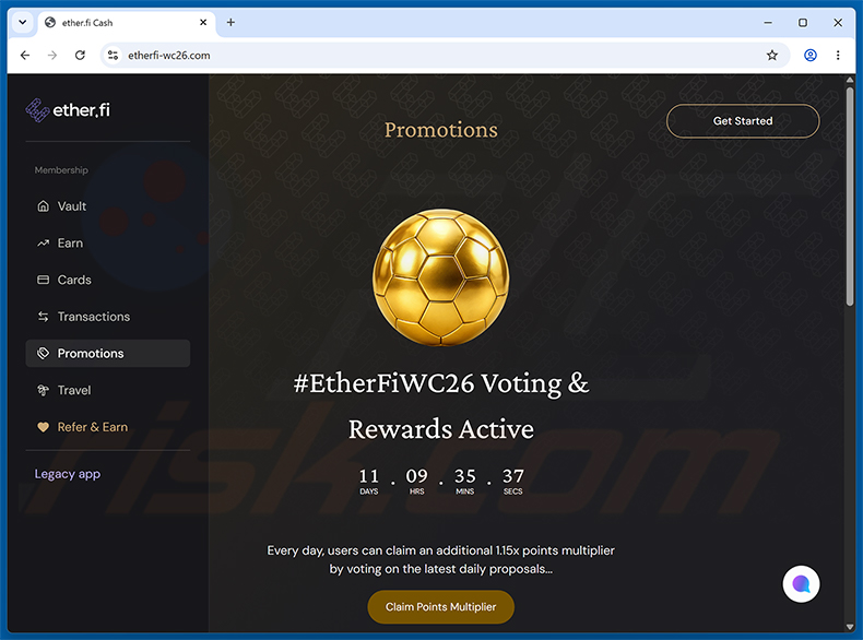 EtherFiWC26 Voting Rewards Scam arnaque