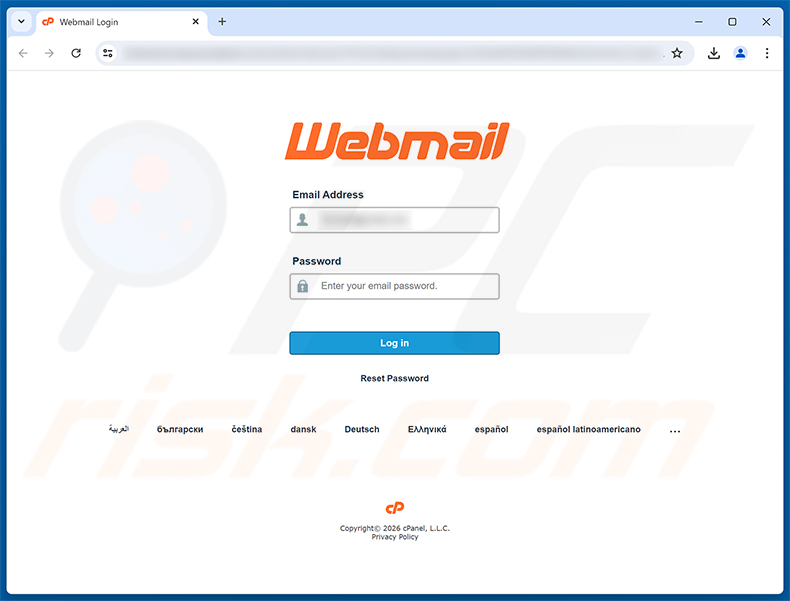 Page d'hameçonnage de l'arnaque par e-mail Forwarding Rule Added