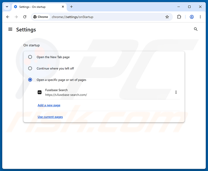 Suppression de Fusebase Search (s.fusebase-search.com) de la page d'accueil de Google Chrome
