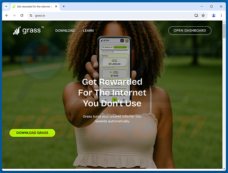 Site web réel de Grass Vote Rewards (grass.io)