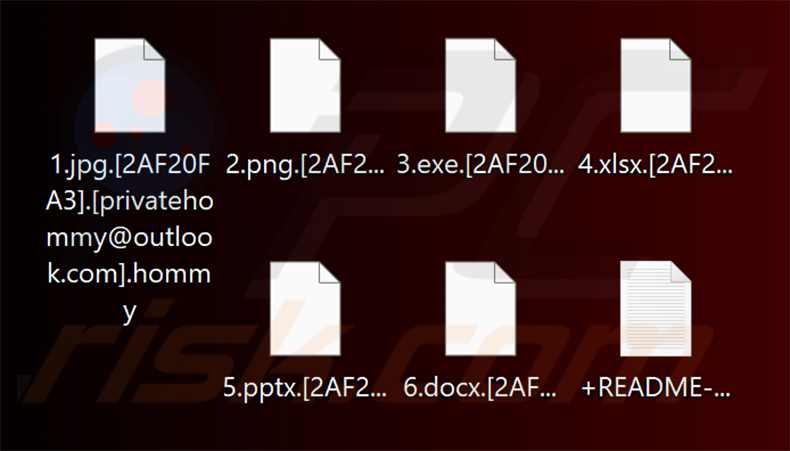 Fichiers chiffrés par le ransomware Hommy (extension .hommy)