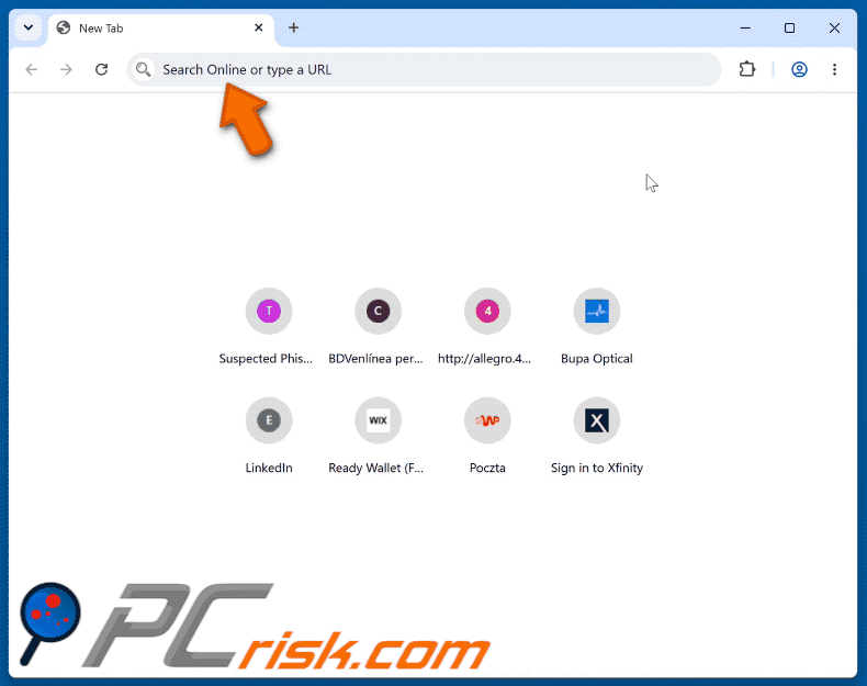 Pirate de navigateur Easy Login (loginonlineapp.com) redirigeant vers Yahoo (GIF)