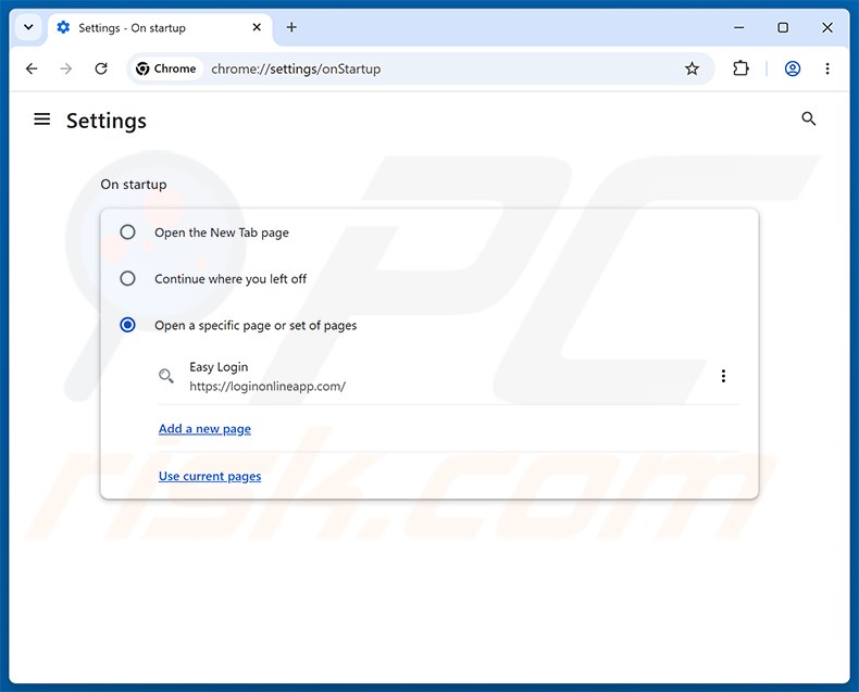Suppression d'Easy Login (loginonlineapp.com) de la page d'accueil de Google Chrome