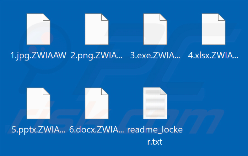 Fichiers chiffrés par le ransomware Payouts Kings (extension .ZWIAAW)