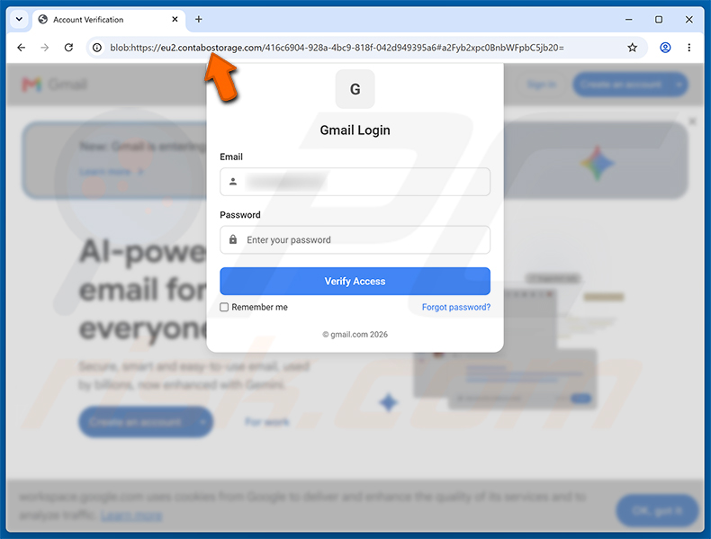 Page d'hameçonnage de l'arnaque Recovery Email Was Changed