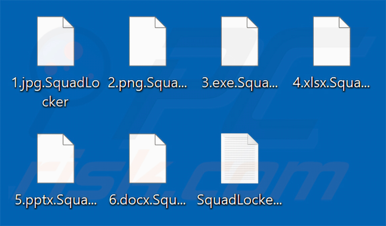 Fichiers chiffrés par le ransomware SquadLocker (extension .SquadLocker)