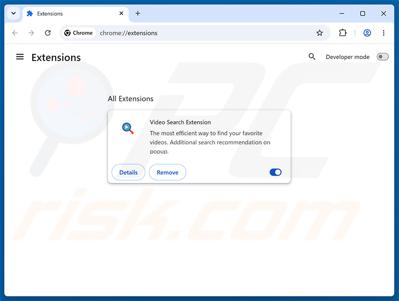 Suppression des extensions Google Chrome liées à Video Search Extension (myvideolibrary.info)
