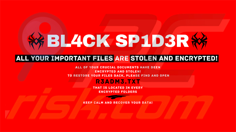 Fond d'écran du ransomware BL4CK SP1D3R