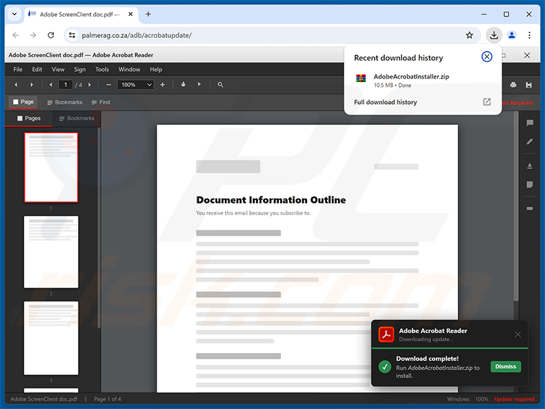 Site web malveillant promu via la campagne de spam Contract Procurement Email Virus