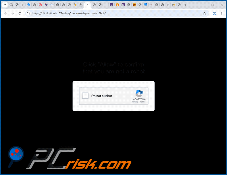apparence du site web corematrixpin[.]com (GIF)