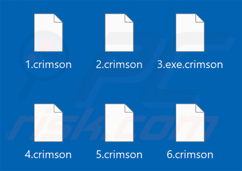 Fichiers chiffrés par le ransomware CRIMSON (extension .crimson)