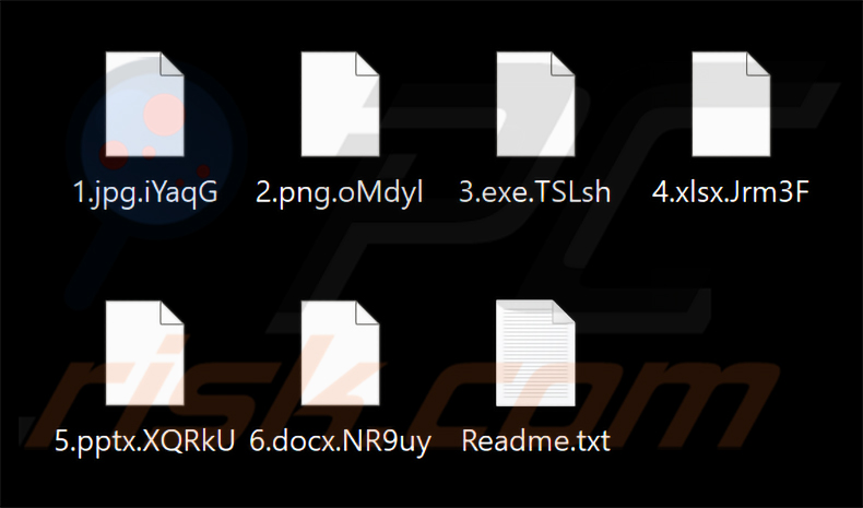 Fichiers chiffrés par le ransomware Devill (extension aléatoire de 5 caractères)