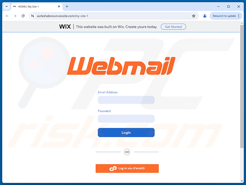 Page de phishing Finance Department Invoice arnaque par e-mail