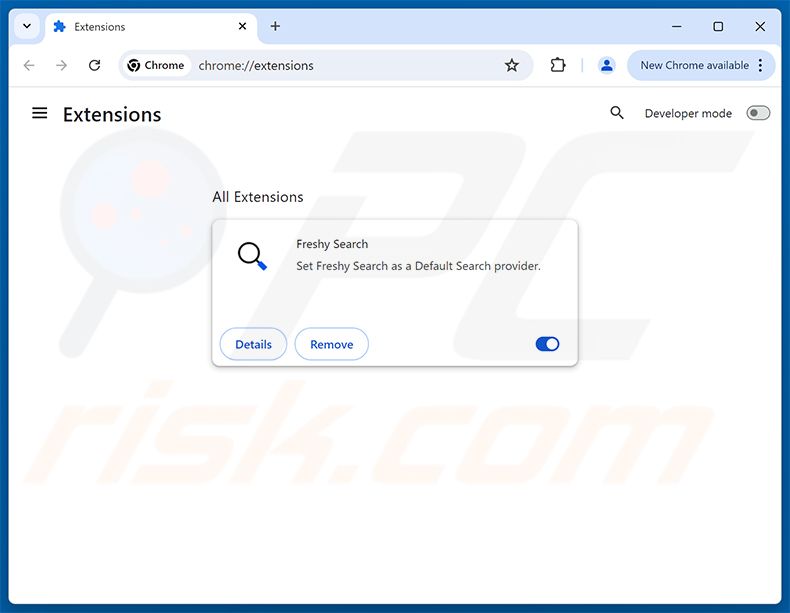 Suppression des extensions Google Chrome liées à Freshy Search (freshy.com)
